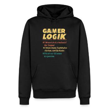 Gamer Logik Gaming Video Games Multiplayer Zocker - Männer Premium Bio Hoodie - Schwarz - Vorne - Nico (187cm)