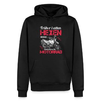 Früher Hatten Hexen Besen Heute Fahren Sie - Männer Premium Bio Hoodie - Schwarz - Vorne - Nico (187cm)
