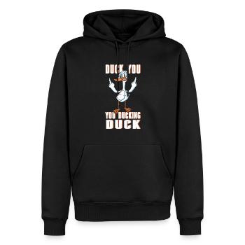 Ente Du Du Ente Duck Witz Prank - Männer Premium Bio Hoodie - Schwarz - Vorne - Nico (187cm)