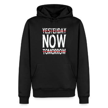 Gestern Jetzt Morgen Bestimmung - Männer Premium Bio Hoodie - Schwarz - Vorne - Nico (187cm)