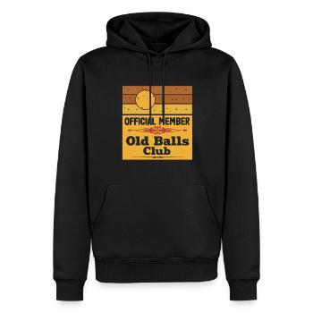 Tenue d’anniversaire officielle du Old Balls Club pour - Sweat à capuche Premium bio Homme - noir - Devant - Nico (187cm)