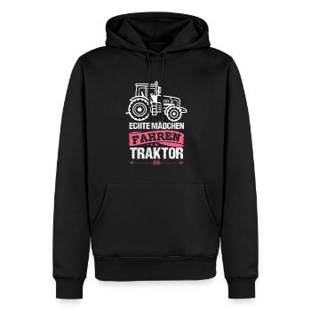 Echte Mädchen Fahren Traktor Bauernfrau Bäuerin - Männer Premium Bio Hoodie - Schwarz - Vorne - Nico (187cm)