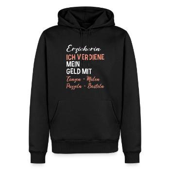 Erzieherin Ich Verdiene Mein Geld Mit Kita - Männer Premium Bio Hoodie - Schwarz - Vorne - Nico (187cm)