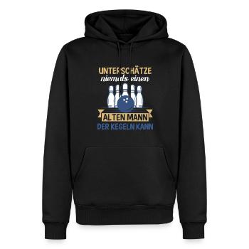 Kegel Trikot Für Opa Großvater Rente Rentner - Männer Premium Bio Hoodie - Schwarz - Vorne - Nico (187cm)