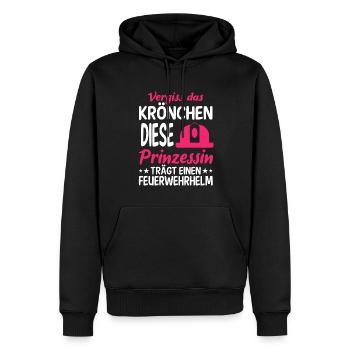 Feuerwehrfrau Spruch Vergiss Das Krönchen - Männer Premium Bio Hoodie - Schwarz - Vorne - Nico (187cm)