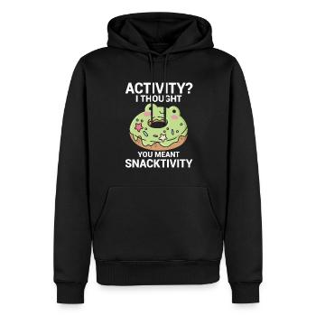 Activité Je pensais que vous vouliez dire grignotation - Sweat à capuche Premium bio Homme - noir - Devant - Nico (187cm)