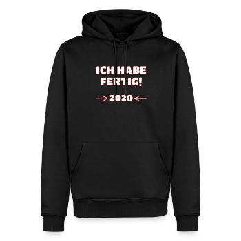 Verabschiedung Kollege Rentner - Ich Habe Fertig - Männer Premium Bio Hoodie - Schwarz - Vorne - Nico (187cm)