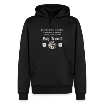 Schildmaid Wkingerin | Nordische Wikinger Sprüche - Männer Premium Bio Hoodie - Schwarz - Vorne - Nico (187cm)