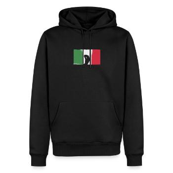 Geste de la main italienne Capisci | Drapeau italien - Sweat à capuche Premium bio Homme - noir - Devant - Nico (187cm)
