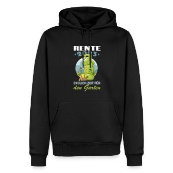 Rente 2023 Endlich Zeit Für Den Garten - Männer Premium Bio Hoodie - Schwarz - Vorne - Nico (187cm)
