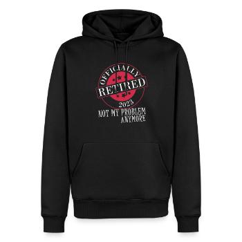 Retraités 2023 n’est plus mon problème - Sweat à capuche Premium bio Homme - noir - Devant - Nico (187cm)
