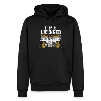 Je suis un opérateur radio titulaire d’une licence - Sweat à capuche Premium bio Homme - noir - Devant - Nico (187cm)