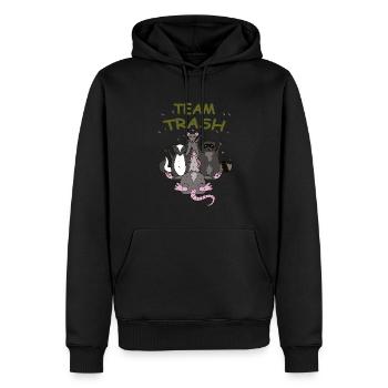 Team Trash Rats Souris Mouche Raton Laveur Humour - Sweat à capuche Premium bio Homme - noir - Devant - Nico (187cm)