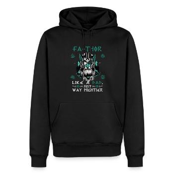 Vathor pour hommes - Fête des pères Cadeau de la fête des pères Viking - Sweat à capuche Premium bio Homme - noir - Devant - Nico (187cm)