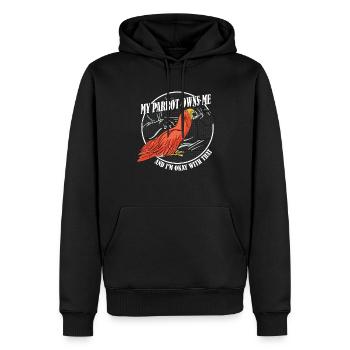 Mon perroquet me possède - Sweat à capuche Premium bio Homme - noir - Devant - Nico (187cm)