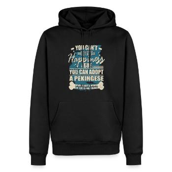 Glück kann man kaufen. Pekinese - Männer Premium Bio Hoodie - Schwarz - Vorne - Nico (187cm)