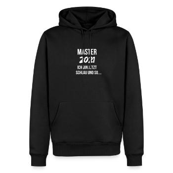 Master Uni Abschluss Bestanden 2021 Geschenk - Männer Premium Bio Hoodie - Schwarz - Vorne - Nico (187cm)