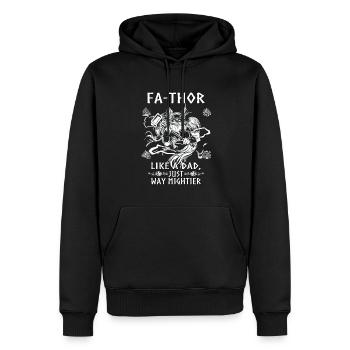 Vathor pour hommes - Fête des pères Cadeau de la fête des pères Viking - Sweat à capuche Premium bio Homme - noir - Devant - Nico (187cm)