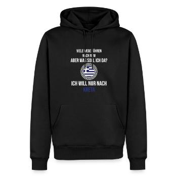 Kreta Urlaub Fernweh Reise Spruch Griechisch - Männer Premium Bio Hoodie - Schwarz - Vorne - Nico (187cm)