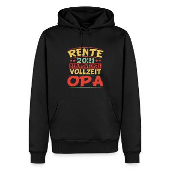 Ruhestand Geschenk Opa Rente 2021 Spruch - Männer Premium Bio Hoodie - Schwarz - Vorne - Nico (187cm)