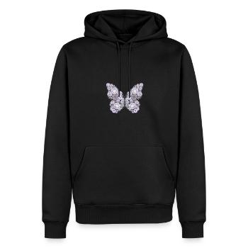 Schmetterling aus Blumen Insekt Schwarm Falter - Männer Premium Bio Hoodie - Schwarz - Vorne - Nico (187cm)