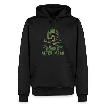 Böser Alter Mann Totenkopf Camouflage Tarn Farbe - Männer Premium Bio Hoodie - Schwarz - Vorne - Nico (187cm)