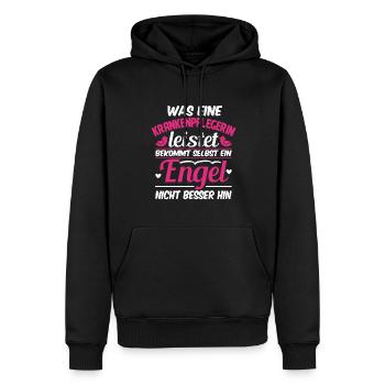 Lustiges Krankenpflegerin Pflege Beruf Geschenk - Männer Premium Bio Hoodie - Schwarz - Vorne - Nico (187cm)