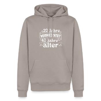 20. Jahrestag Ehe Porzellanhochzeit Lustiges - Männer Premium Bio Hoodie - Taupe - Vorne - Nico (187cm)