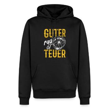 Guter Rad ist Teuer! Tuner Felgen Spruch Tuning - Männer Premium Bio Hoodie - Schwarz - Vorne - Nico (187cm)
