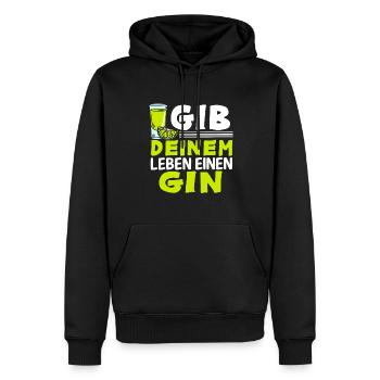 Gin And Tonic Sprüche Geschenk Gib Deinem Leben - Männer Premium Bio Hoodie - Schwarz - Vorne - Nico (187cm)