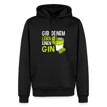 Gin - Gib Deinem Leben Einen Gin Geschenk - Männer Premium Bio Hoodie - Schwarz - Vorne - Nico (187cm)