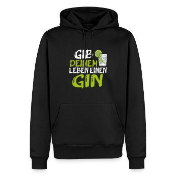 Gib Deinem Leben Einen Gin Spruch Geschenk - Männer Premium Bio Hoodie - Schwarz - Vorne - Nico (187cm)