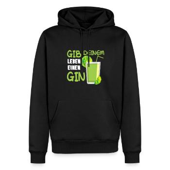Gib Deinem Leben Einen Gin Spruch Geschenk - Männer Premium Bio Hoodie - Schwarz - Vorne - Nico (187cm)