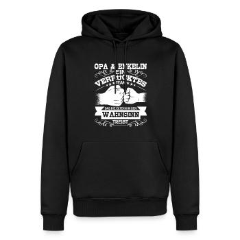 Opa und Enkelin Partnerlook Spruch Geschenk - Männer Premium Bio Hoodie - Schwarz - Vorne - Nico (187cm)
