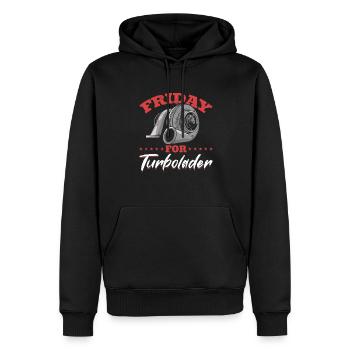 Fridays for Turbolader Tuning Auto Rennen Hubraum - Männer Premium Bio Hoodie - Schwarz - Vorne - Nico (187cm)