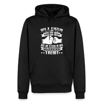 Stolz Opa und Enkelin Partnerlook Spruch Geschenk - Männer Premium Bio Hoodie - Schwarz - Vorne - Nico (187cm)