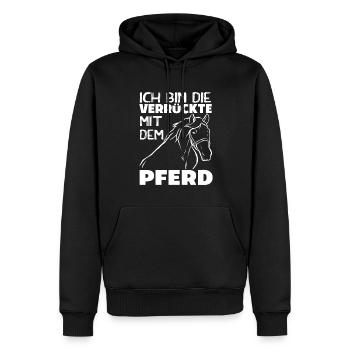Witziger Pferde Spruch Reitsport Dressurreiten - Männer Premium Bio Hoodie - Schwarz - Vorne - Nico (187cm)