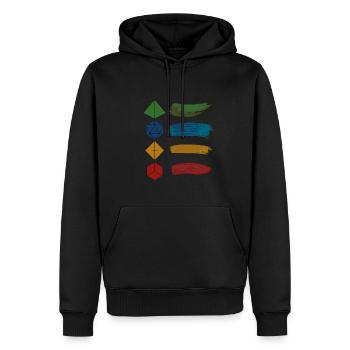 Jeu de rôle D20 Dice Jeu de société Nuit - Sweat à capuche Premium bio Homme - noir - Devant - Nico (187cm)