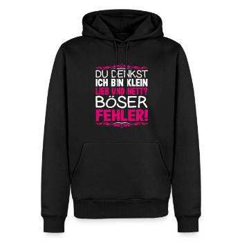 Du Denkst Ich Bin Klein Lieb Und Nett Kleine - Männer Premium Bio Hoodie - Schwarz - Vorne - Nico (187cm)