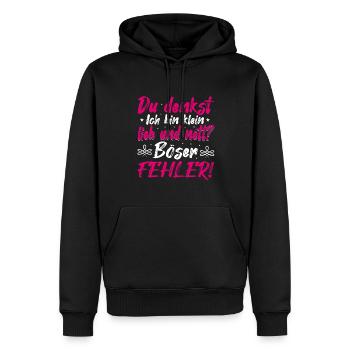 Du Denkst Ich Bin Klein Lieb Und Nett Böser Fehler - Männer Premium Bio Hoodie - Schwarz - Vorne - Nico (187cm)