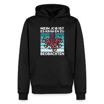 Meeresbiologe Meeresforscher Oktopus Meerestier - Männer Premium Bio Hoodie - Schwarz - Vorne - Nico (187cm)