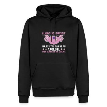 Axolotl Amphibie Lurch Salamander - Männer Premium Bio Hoodie - Schwarz - Vorne - Nico (187cm)