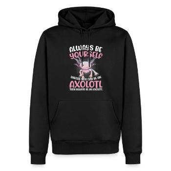 Axolotl Amphibie Lurch Salamander - Männer Premium Bio Hoodie - Schwarz - Vorne - Nico (187cm)