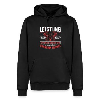 Hubraum Du bist nicht du, wenn du Sparsam fährst - Männer Premium Bio Hoodie - Schwarz - Vorne - Nico (187cm)