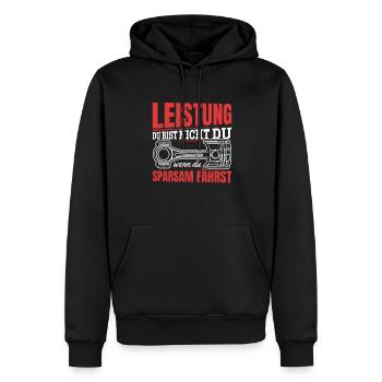 Hubraum Du bist nicht du, wenn du Sparsam fährst - Männer Premium Bio Hoodie - Schwarz - Vorne - Nico (187cm)