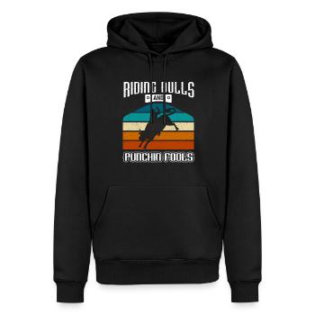 Cowboy Bullenreiten Bullen - Männer Premium Bio Hoodie - Schwarz - Vorne - Nico (187cm)