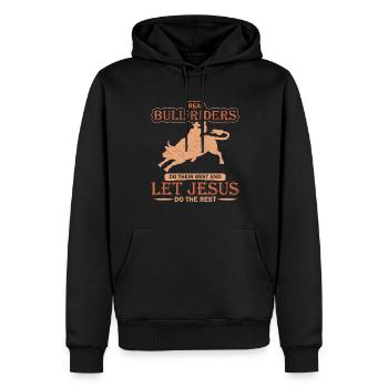 Cowboy Bullenreiten Bullen - Männer Premium Bio Hoodie - Schwarz - Vorne - Nico (187cm)