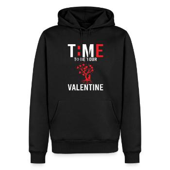 Il est temps d’être votre cadeau de Saint-Valentin - Sweat à capuche Premium bio Homme - noir - Devant - Nico (187cm)