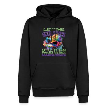 Lass die guten Zeiten beginnen - Männer Premium Bio Hoodie - Schwarz - Vorne - Nico (187cm)