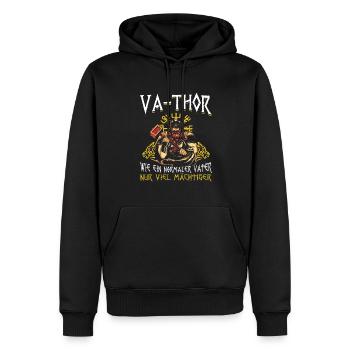 Herren Vathor - Vatertag Vatertagsgeschenk Viking - Männer Premium Bio Hoodie - Schwarz - Vorne - Nico (187cm)
